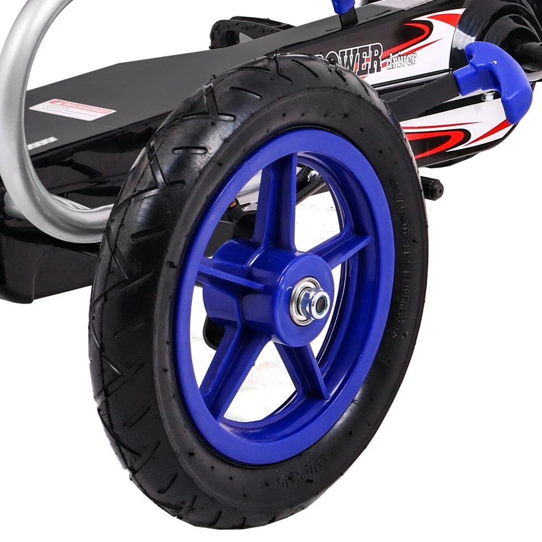 GO Kart cu pedale, pentru copii 6-12 ani, Kinderauto F8-1, roti Gonflabile de 10 inch, albastru [6]