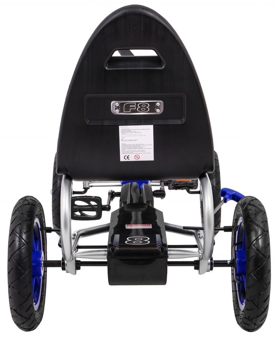 GO Kart cu pedale, pentru copii 6-12 ani, Kinderauto F8-1, roti Gonflabile de 10 inch, albastru [5]