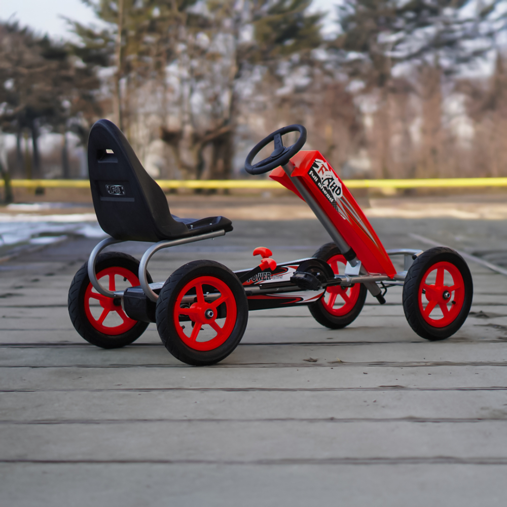 GO Kart cu pedale, pentru copii 6-15 ani, Kinderauto F8-1, roti Gonflabile de 10 inch, rosu [8]