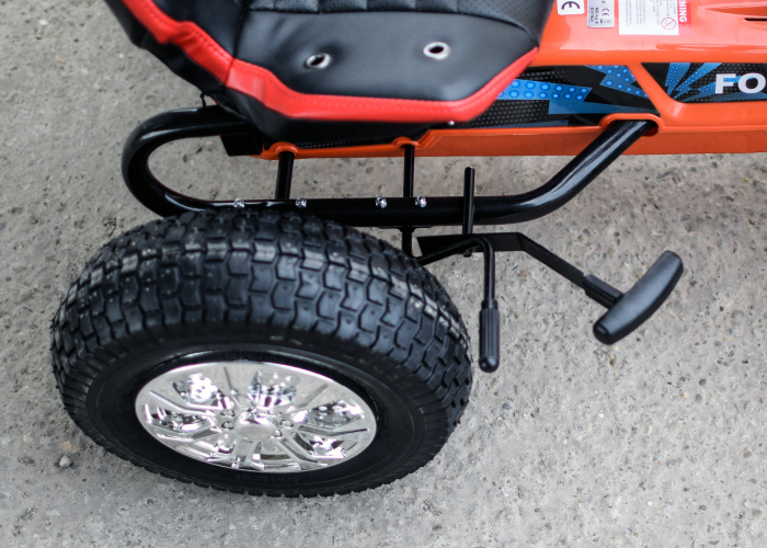 GO Kart cu pedale, pentru copii, de la FORD, cu ROTI Gonflabile si scaun tapitat, culoare portocalie [8]