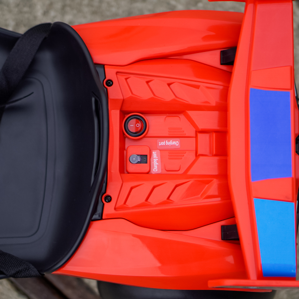 Go-Kart electric pentru copii 3-7 ani, 70W 12V, cu roti moi si telecomanda, rosu [12]