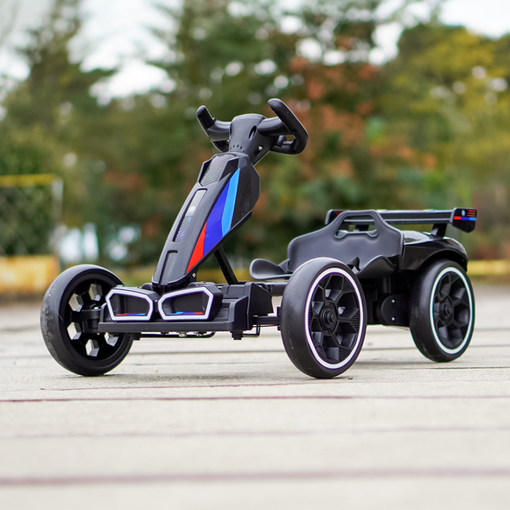 Go-Kart electric recomandat 3-7 ani, 70W, 12V 4.5Ah,  roti moi si telecomanda, negru [2]