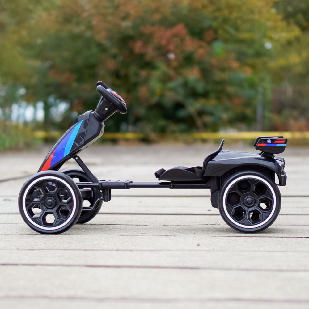 Go-Kart electric recomandat 3-7 ani, 70W, 12V 4.5Ah,  roti moi si telecomanda, negru [8]