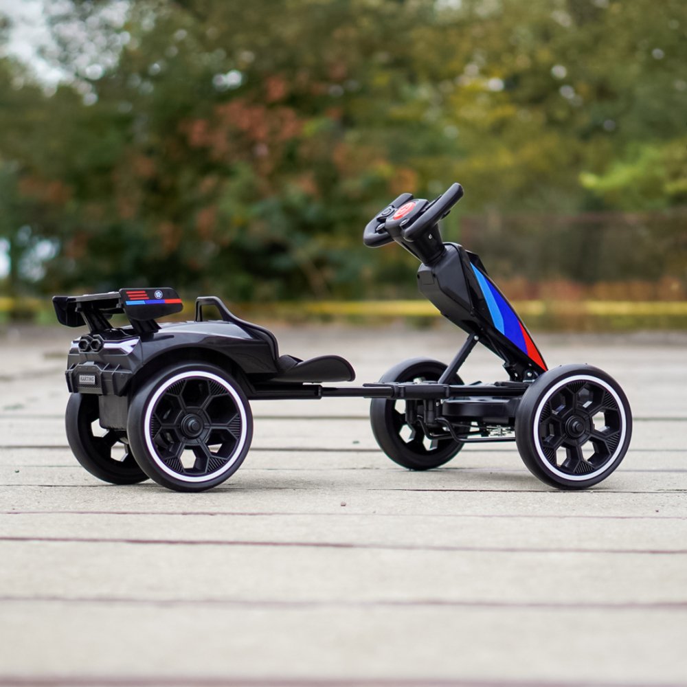 Go-Kart electric recomandat 3-7 ani, 70W, 12V 4.5Ah,  roti moi si telecomanda, negru [6]