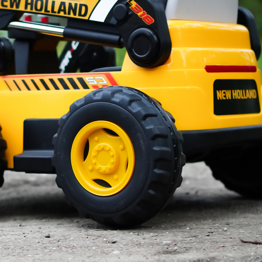 Incarcator frontal pentru copii NEW Holland 300W 12V, incarcator actionat electric, galben [12]