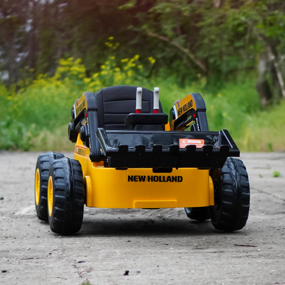Incarcator frontal pentru copii NEW Holland 300W 12V, incarcator actionat electric, galben [4]