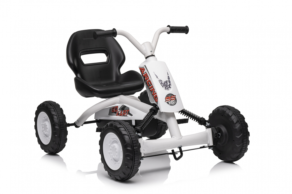 Kart cu pedale, pentru copii 2-6 ani, Kinderauto ARCING, culoare alba [7]