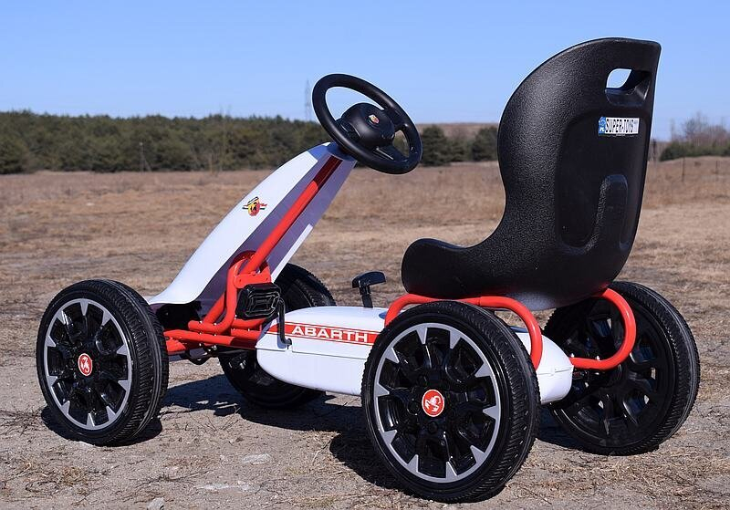 Kart cu pedale, pentru copii 3-9 ani, de la Fiat Abarth, cu roti moi, culoare alba [3]