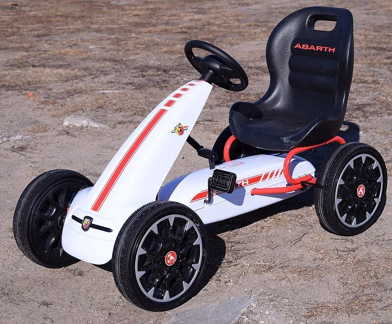 Kart cu pedale, pentru copii 3-9 ani, de la Fiat Abarth, cu roti moi, culoare alba [5]