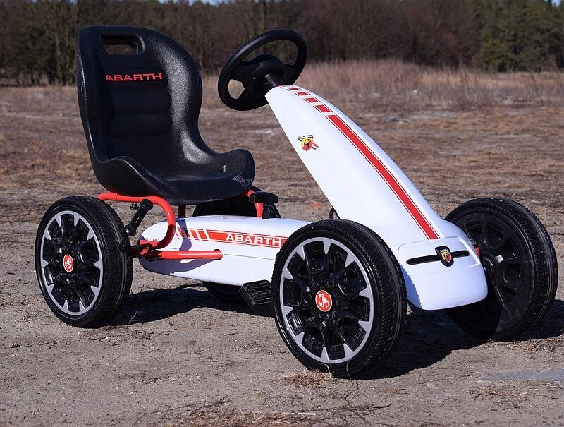 Kart cu pedale, pentru copii 3-9 ani, de la Fiat Abarth, cu roti moi, culoare alba [4]