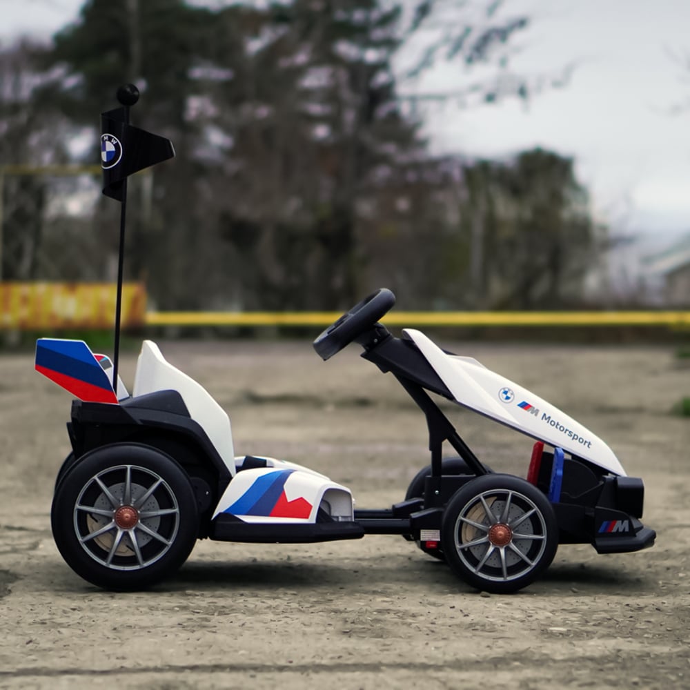 Kart electric pentru copii  BMW Motosport  putere 500W, sasiu ajustabil, Alb [4]
