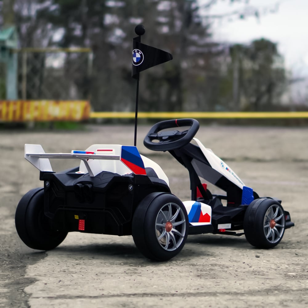 Kart electric pentru copii  BMW Motosport  putere 500W, sasiu ajustabil, Alb [5]