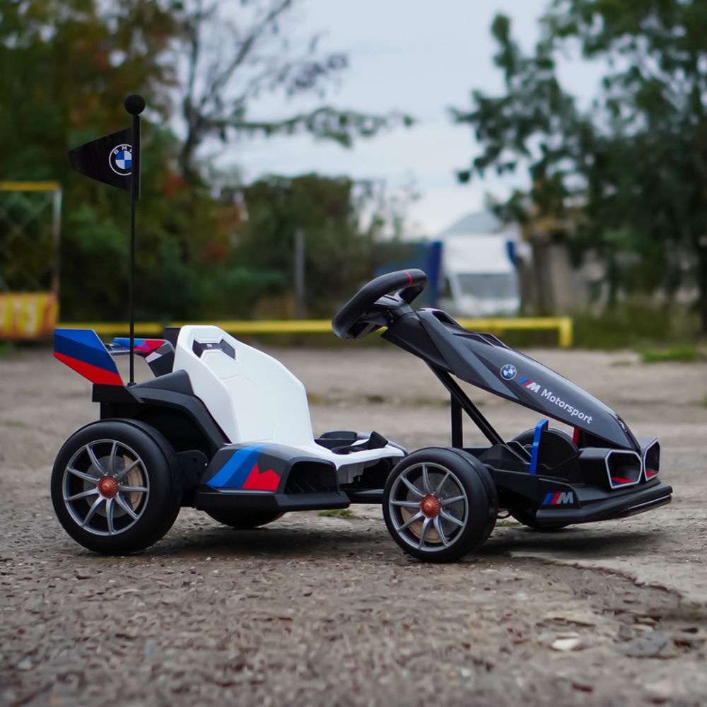 Kart electric pentru copii  BMW Motosport  putere 500W, sasiu ajustabil, Gri [5]