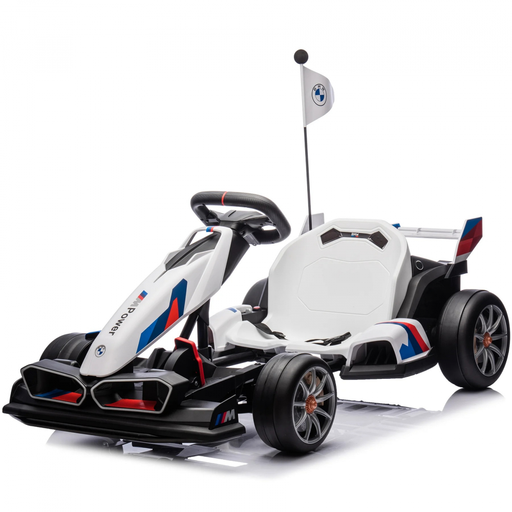 Kart electric pentru copii  BMW Motosport  putere 500W, sasiu ajustabil, Alb [3]