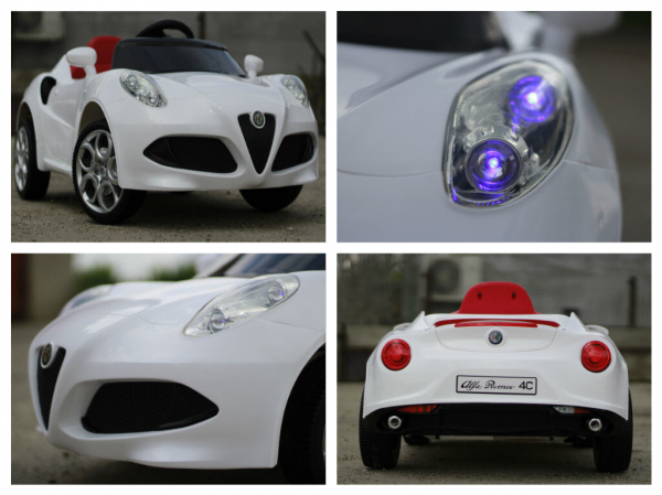 Masinuta electrica Alfa Romeo 4C 2x 15W STANDARD #Alb [9]
