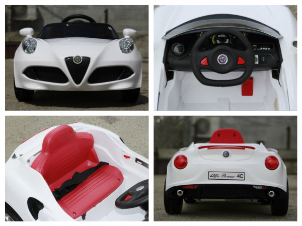 Masinuta electrica Alfa Romeo 4C 2x 15W STANDARD #Alb [7]