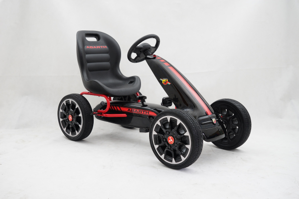 Kart cu pedale, pentru copii, de la Fiat Abarth, cu roti moi, culoare Negra [2]