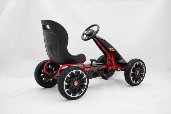 Kart cu pedale, pentru copii, de la Fiat Abarth, cu roti moi, culoare Negra [3]