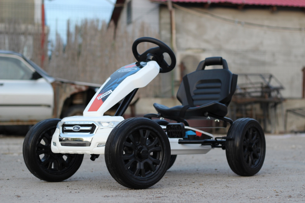 Kinderauto GO Kart cu pedale de la FORD #Alb [5]