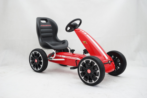 Kart cu pedale, pentru copii, de la Fiat Abarth, cu roti moi, culoare Rosie [2]