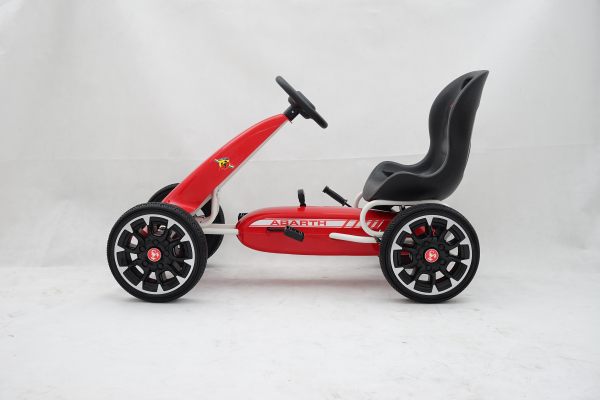 Kart cu pedale, pentru copii, de la Fiat Abarth, cu roti moi, culoare Rosie [4]
