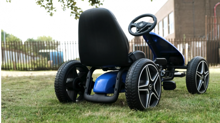 Kinderauto GO Kart cu pedale de la Mercedes, roti cauciuc solid, scaun reglabil, centura de siguranta #Albastru [4]