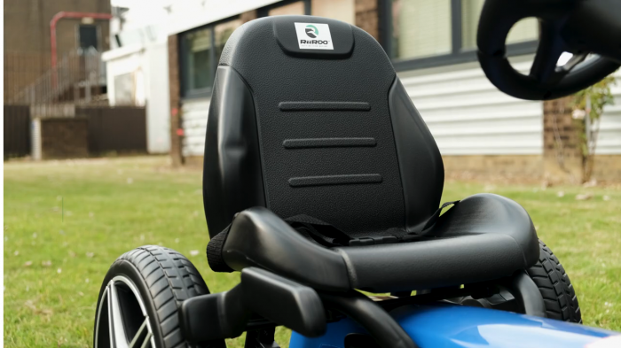 Kinderauto GO Kart cu pedale de la Mercedes, roti cauciuc solid, scaun reglabil, centura de siguranta #Albastru [13]