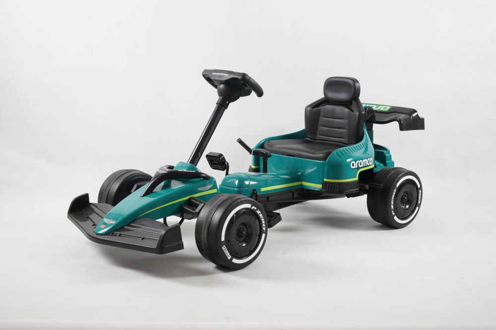Formula 1 GO Kart cu pedale de la Aston Martin, roti moi EVA, pentru copii [7]