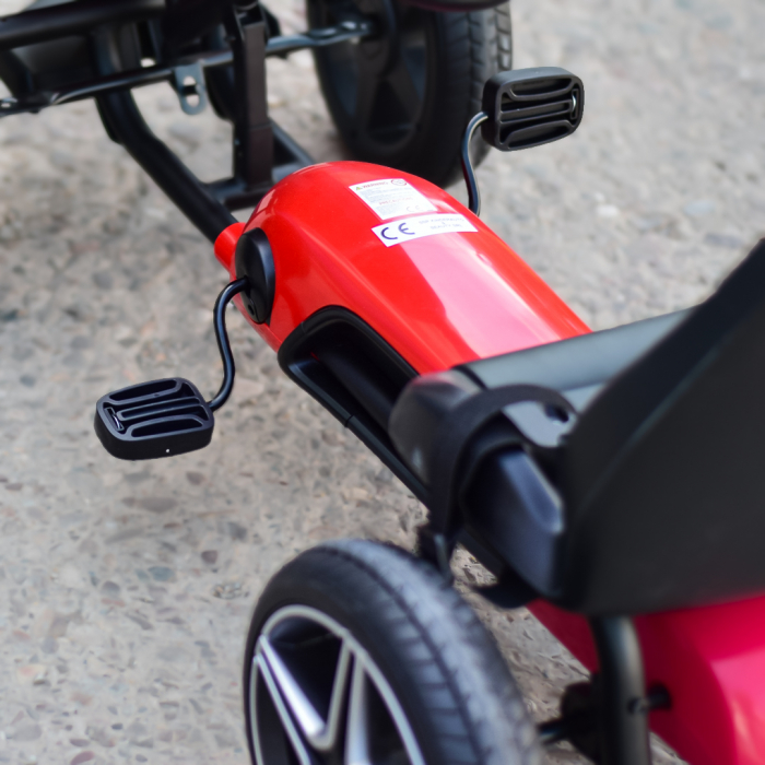 Kinderauto GO Kart cu pedale de la Mercedes, roti cauciuc solid, scaun reglabil, centura de siguranta #Rosu [12]