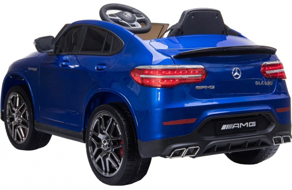 Masinuta electrica Mercedes GLC63s 70W 12V cu Scaun Tapitat #Albastru [5]