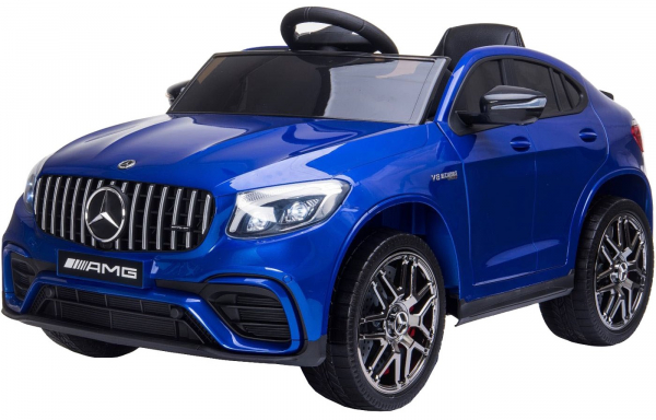 Masinuta electrica Mercedes GLC63s 70W 12V cu Scaun Tapitat #Albastru [2]