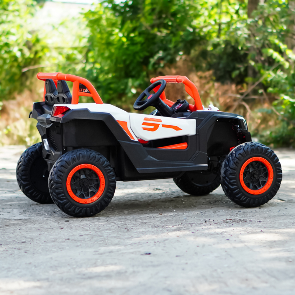 Kinderauto Warrior, UTV electric pentru copii, 4x4, 120W, 12V 7Ah, roti moi Premium, culoare portocalie [8]