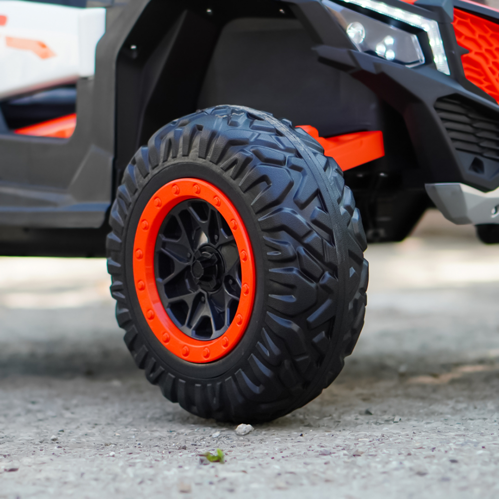 Kinderauto Warrior, UTV electric pentru copii, 4x4, 120W, 12V 7Ah, roti moi Premium, culoare portocalie [12]
