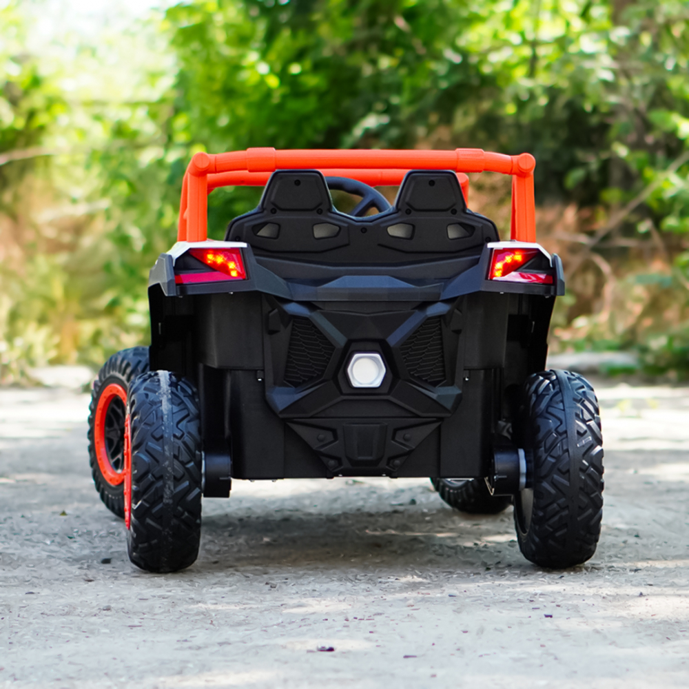 Kinderauto Warrior, UTV electric pentru copii, 4x4, 120W, 12V 7Ah, roti moi Premium, culoare portocalie [6]