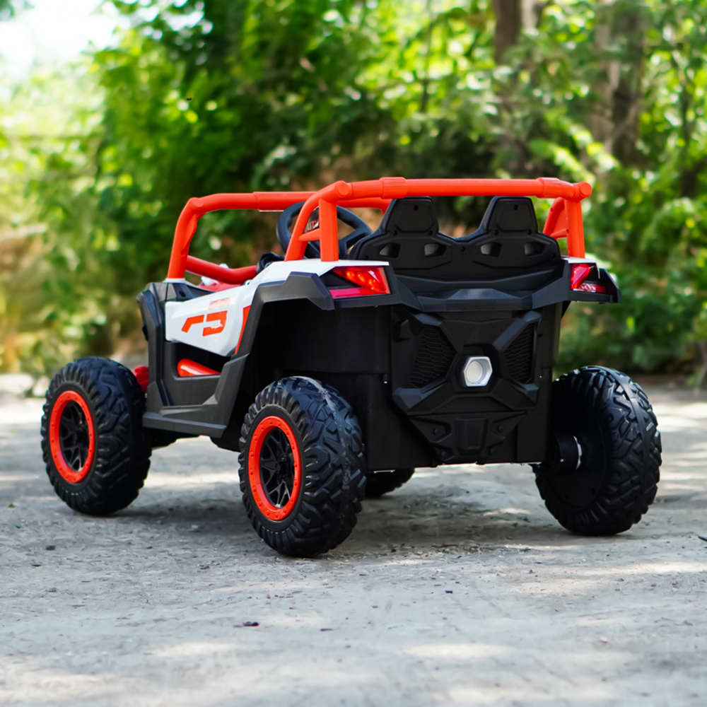 Kinderauto Warrior, UTV electric pentru copii, 4x4, 120W, 12V 7Ah, roti moi Premium, culoare portocalie [5]