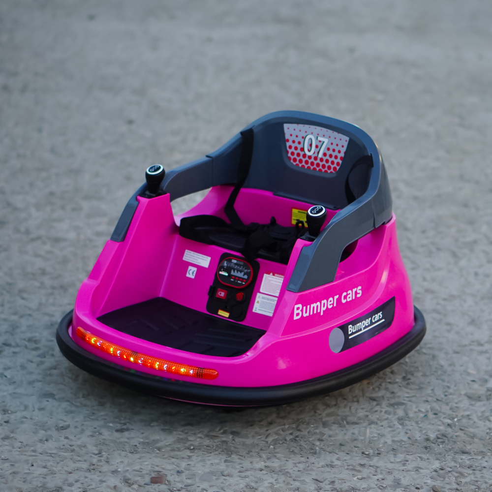 Masinuta busitoare cu telecomanda, Kinderauto Bumper, 70W 12V, culoare roz [2]