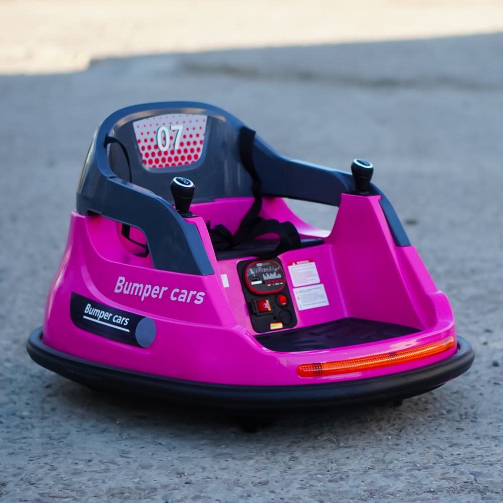 Masinuta busitoare cu telecomanda, Kinderauto Bumper, 70W 12V, culoare roz [5]