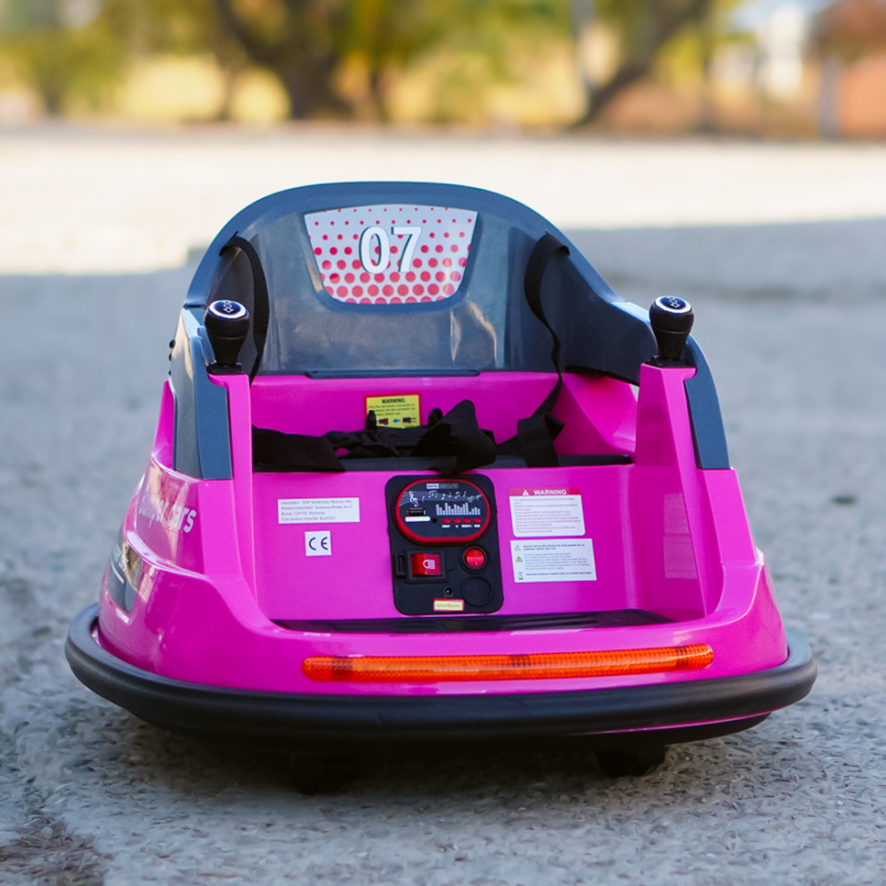 Masinuta busitoare cu telecomanda, Kinderauto Bumper, 70W 12V, culoare roz [4]
