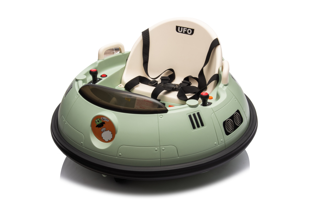 Masinuta busitoare cu telecomanda, Kinderauto UFO 360, 80W 12V, culoare verde [31]