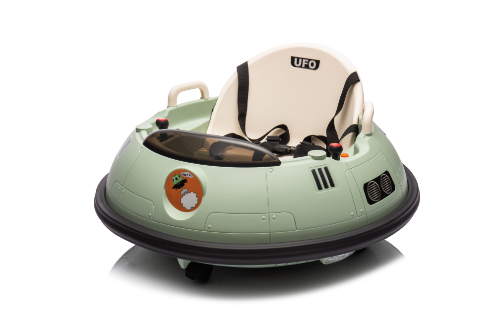 Masinuta busitoare cu telecomanda, Kinderauto UFO 360, 80W 12V, culoare verde [29]