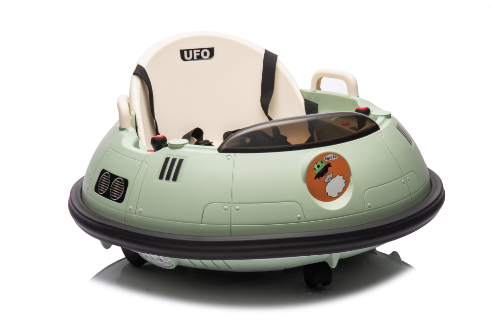 Masinuta busitoare cu telecomanda, Kinderauto UFO 360, 80W 12V, culoare verde [24]