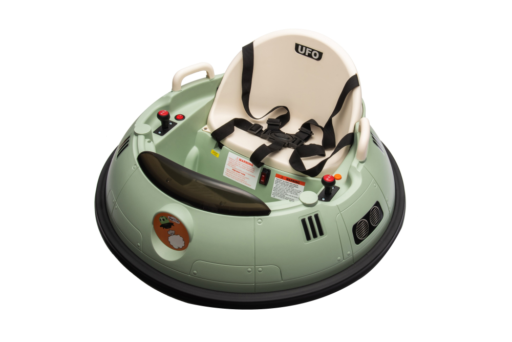 Masinuta busitoare cu telecomanda, Kinderauto UFO 360, 80W 12V, culoare verde [33]