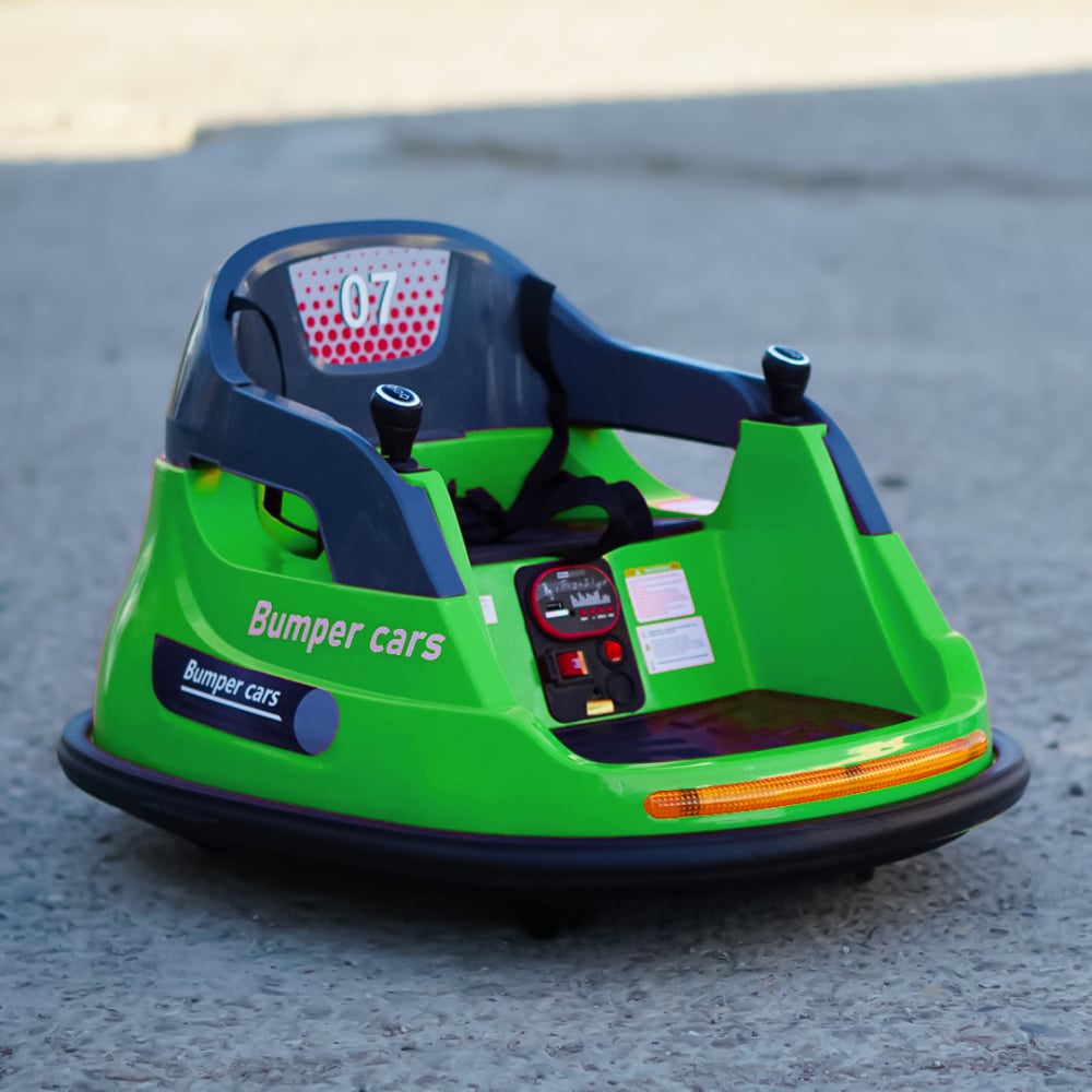 Masinuta busitoare cu telecomanda, Kinderauto Bumper, 70W 12V, verde [2]