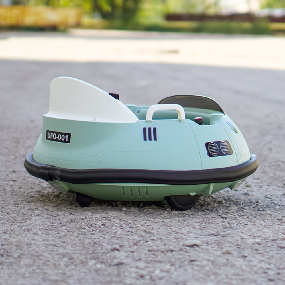 Masinuta busitoare cu telecomanda, Kinderauto UFO 360, 80W 12V, culoare verde [7]