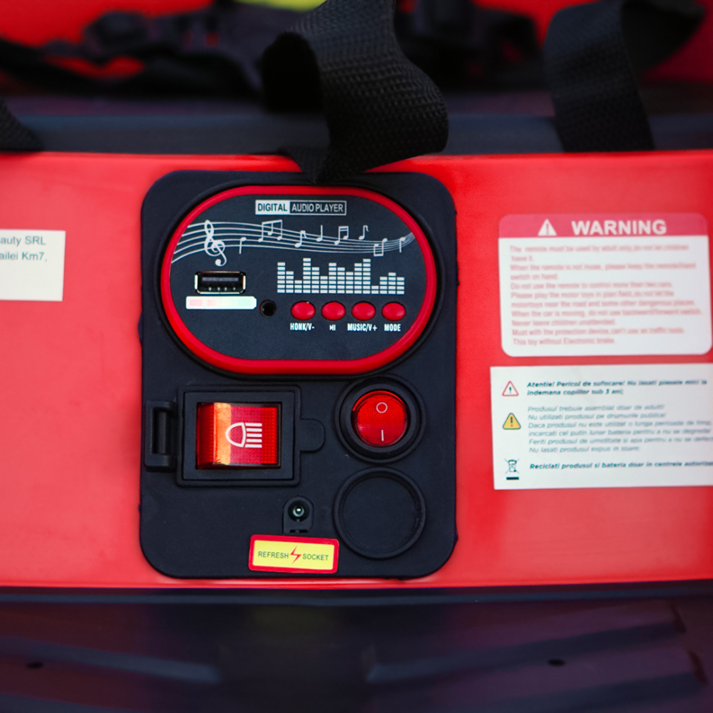 Masinuta busitoare pentru copii, Kinderauto Bumper, telecomanda control parental,  70W 12V, culoare rosie [7]