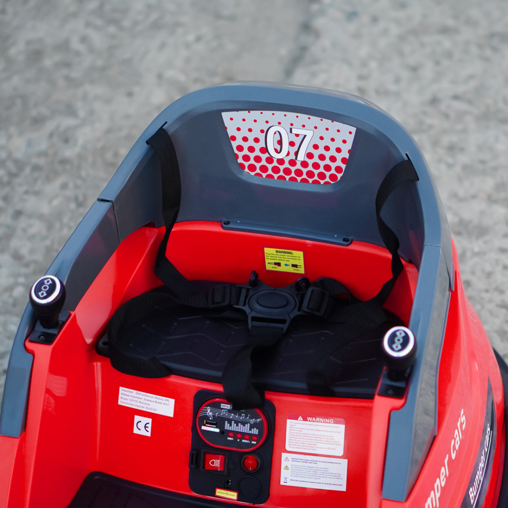 Masinuta busitoare pentru copii, Kinderauto Bumper, telecomanda control parental,  70W 12V, culoare rosie [8]