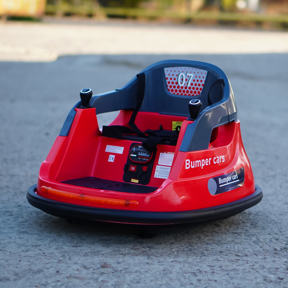 Masinuta busitoare pentru copii, Kinderauto Bumper, telecomanda control parental,  70W 12V, culoare rosie [10]