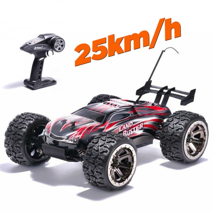 Masinuta cu telecomanda Land Buster, viteza 25km h, scara 1:12, Monster Truck, RTR, 27 40MHz, culoare rosie