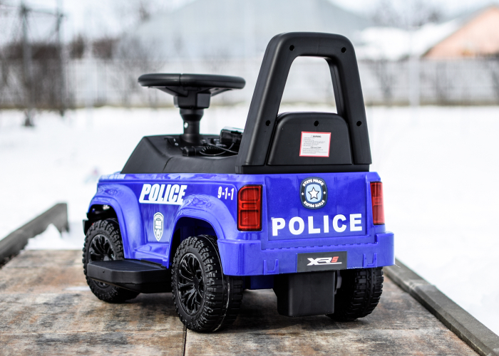 Masinuta electrica de politie Kinderauto Police 30W 6V cu megafon si music player, bluetooth, culoare Albastru [5]