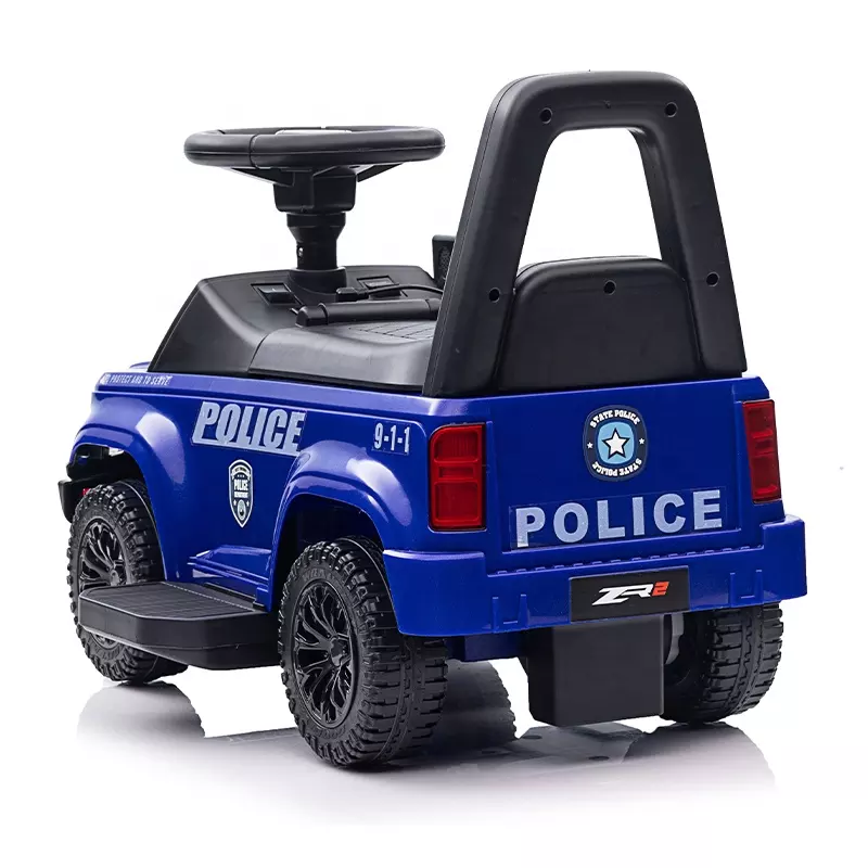 Masinuta electrica de politie Kinderauto Police 30W 6V cu megafon si music player, bluetooth, culoare Albastru [13]